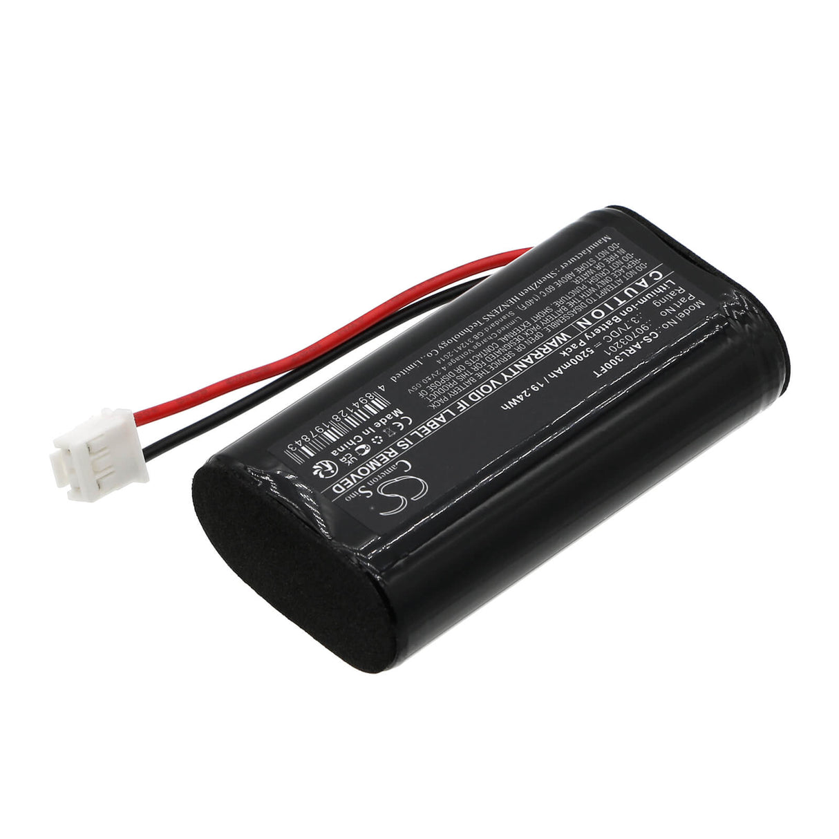 3,7V, Li-ion, 5200mAh, Batterie de lampe de poche compatible avec Adaro, 90703201, Adalit L-3000, Adalit L-3000 Power, 19,24Wh Lampe de poche Cameron Sino Technology Limited