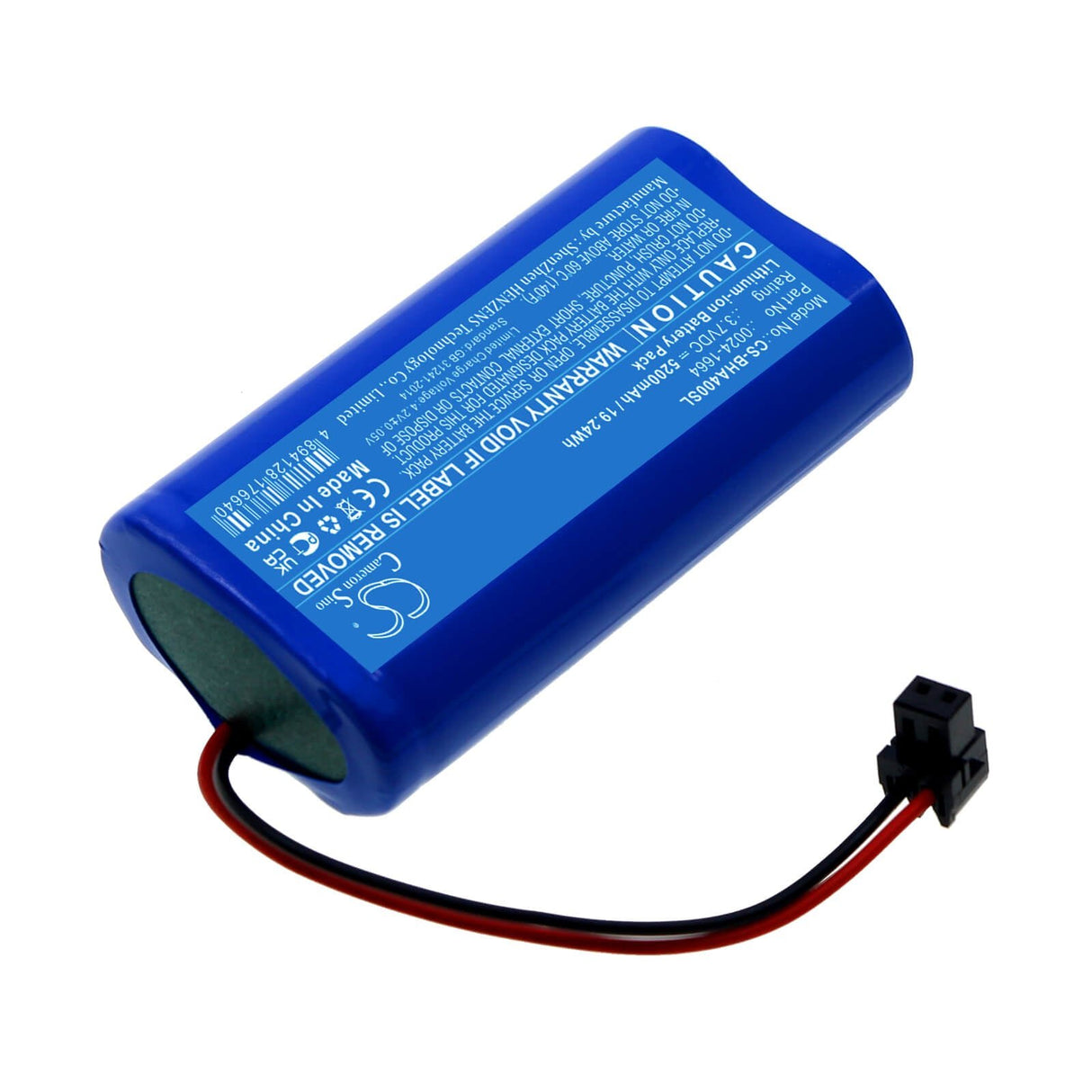 3,7V, Li-ion, 5200mAh, Batterie d'équipement compatible avec Bacharach, 0024-1664, PCA-400, 19,24Wh Équipement, Enquête, Test Cameron Sino Technology Limited