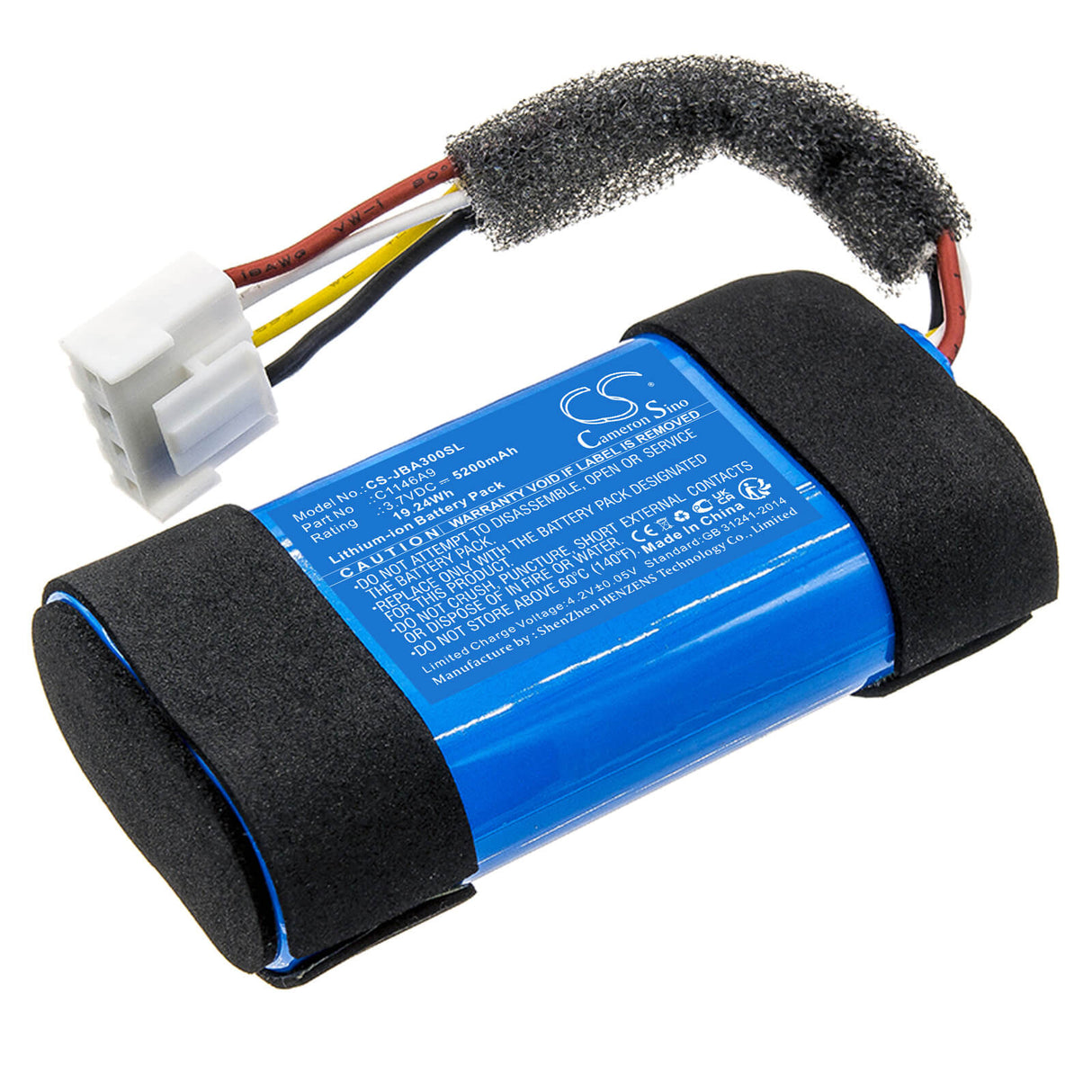 3.7V, Li-ion, 5200mAh, Speaker battery fits Jbl, Authentics 300, 19.24Wh Speaker Cameron Sino Technology Limited