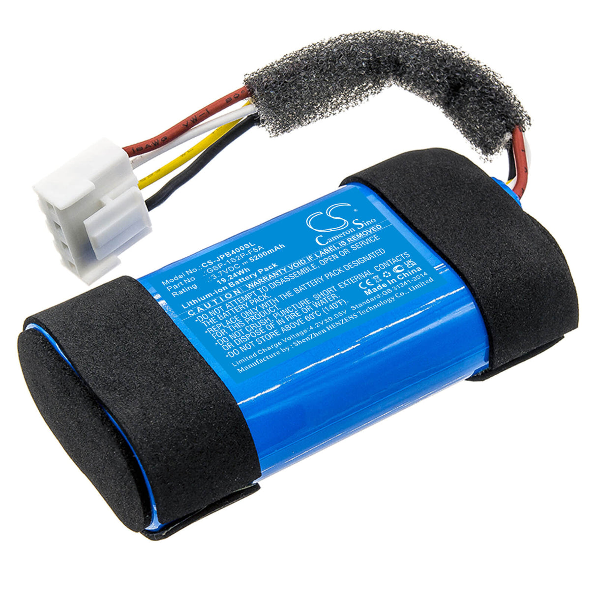 3.7V, Li-ion, 5200mAh, Speaker battery fits Jbl, Partybox Encore Essential, 19.24Wh Speaker Cameron Sino Technology Limited