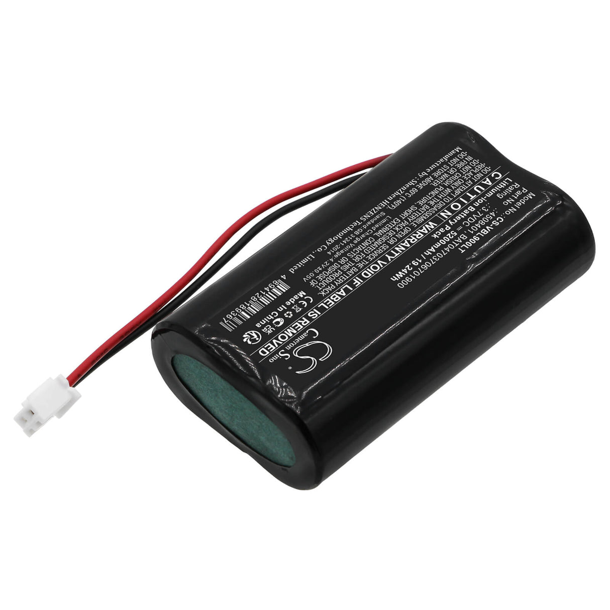 3.7V, Li-ion, 5200mAh, Led Desk Lamp battery fits Zafferano, Villeroy & Boch, Sigor, 4508401, Nuindie, Nuindie Floor, 19.24Wh Portable Led Desk Lamp Cameron Sino Technology Limited