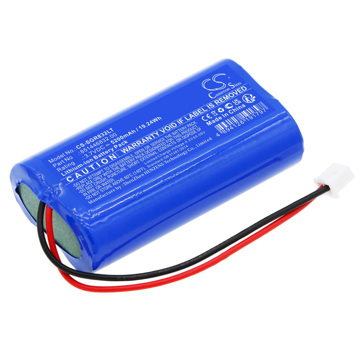 3.7V, Li-ion, 5200mAh, Led Desk Lamp battery fits Sigor, 851446832, Nuindie, Nuindie Mini, 19.24Wh Portable Led Desk Lamp Cameron Sino Technology Limited