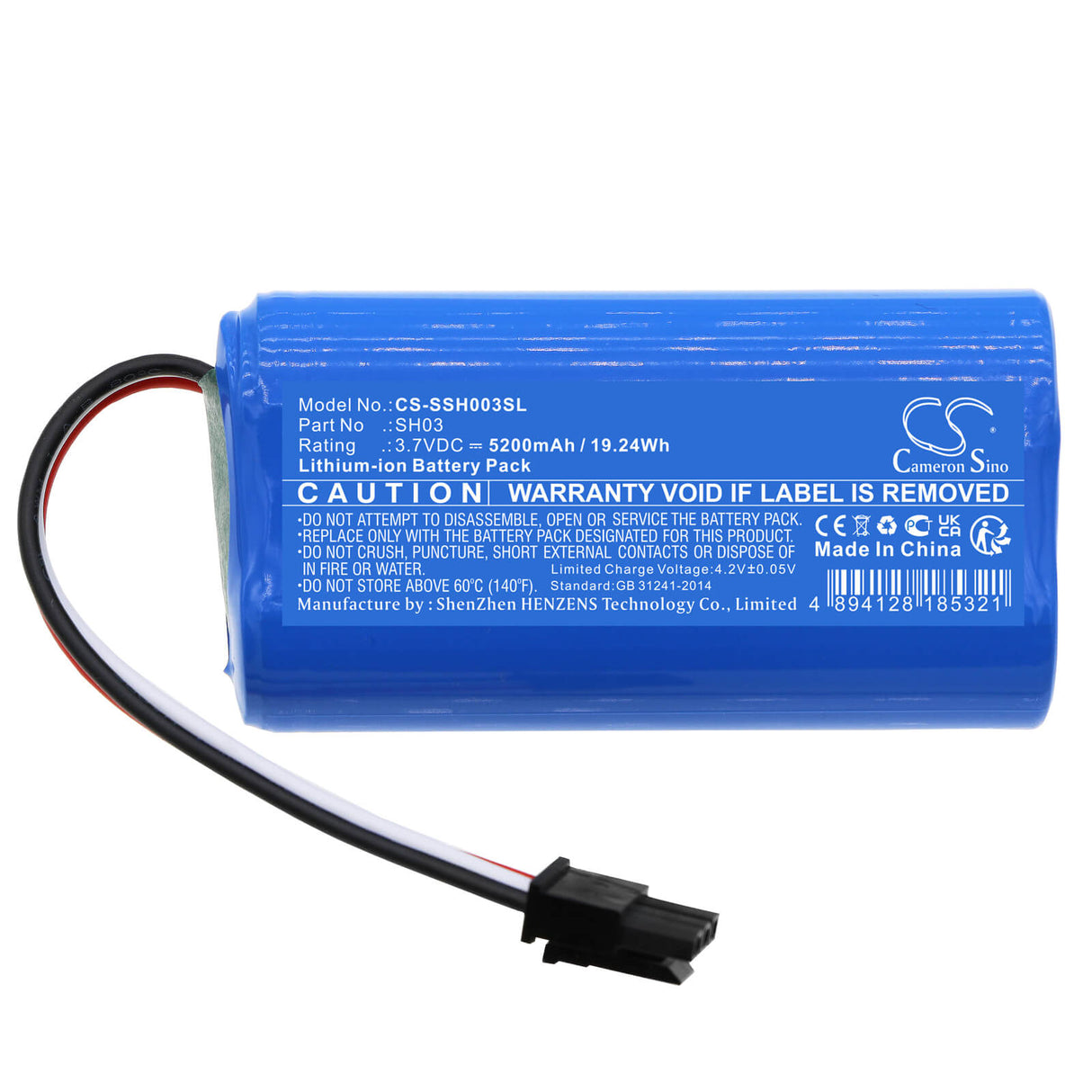 3.7v, Li-ion, 5200mah, Mirror Battery Fits Simplehuman, Mirror Sh1s2p, 19.24wh Cosmetic Mirror Cameron Sino Technology Limited