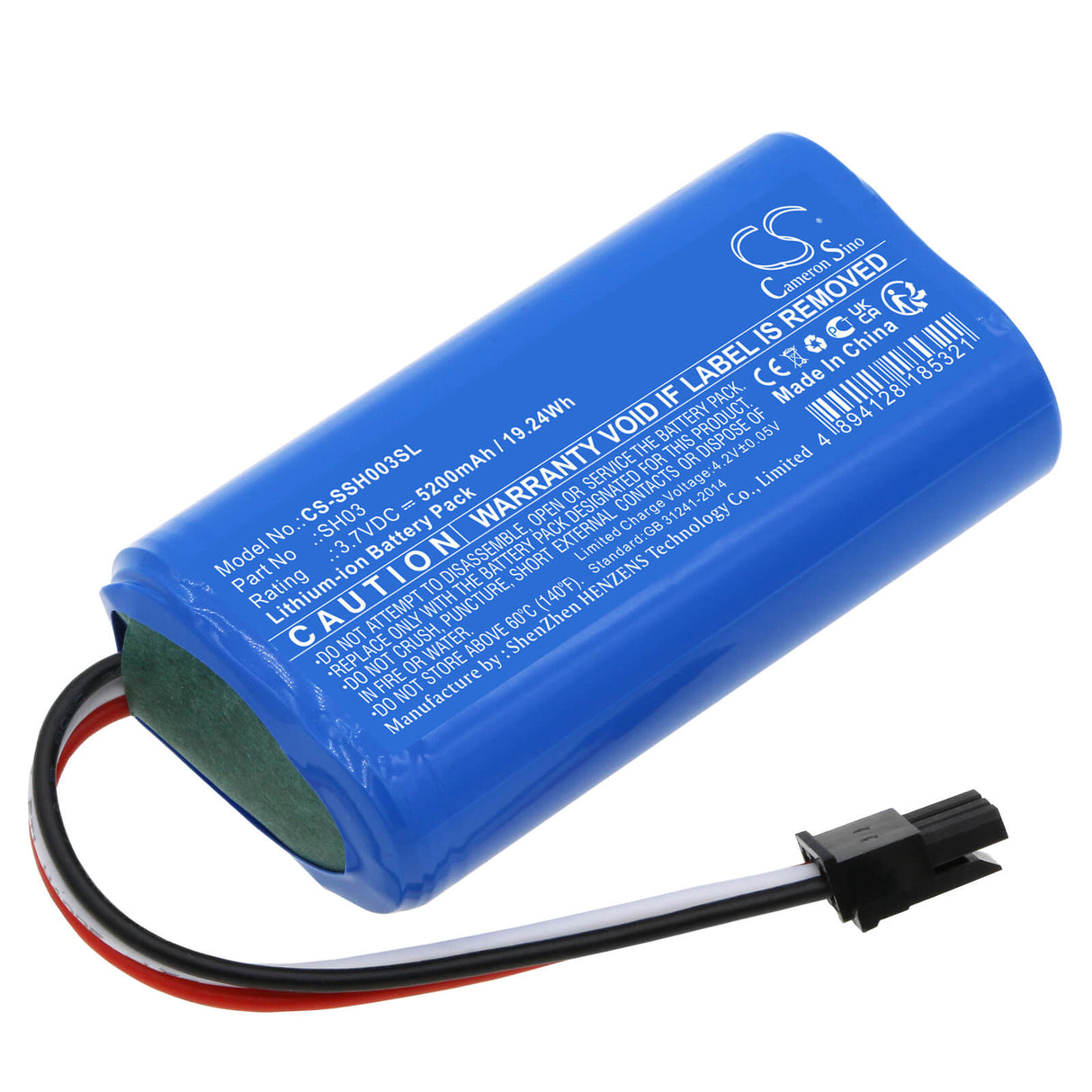 3.7v, Li-ion, 5200mah, Mirror Battery Fits Simplehuman, Mirror Sh1s2p, 19.24wh Cosmetic Mirror Cameron Sino Technology Limited