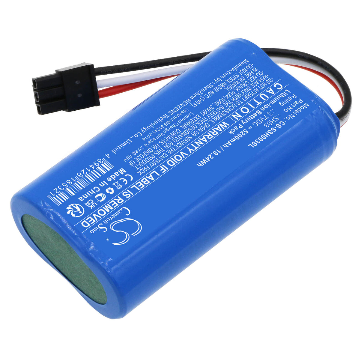 3.7v, Li-ion, 5200mah, Mirror Battery Fits Simplehuman, Mirror Sh1s2p, 19.24wh Cosmetic Mirror Cameron Sino Technology Limited