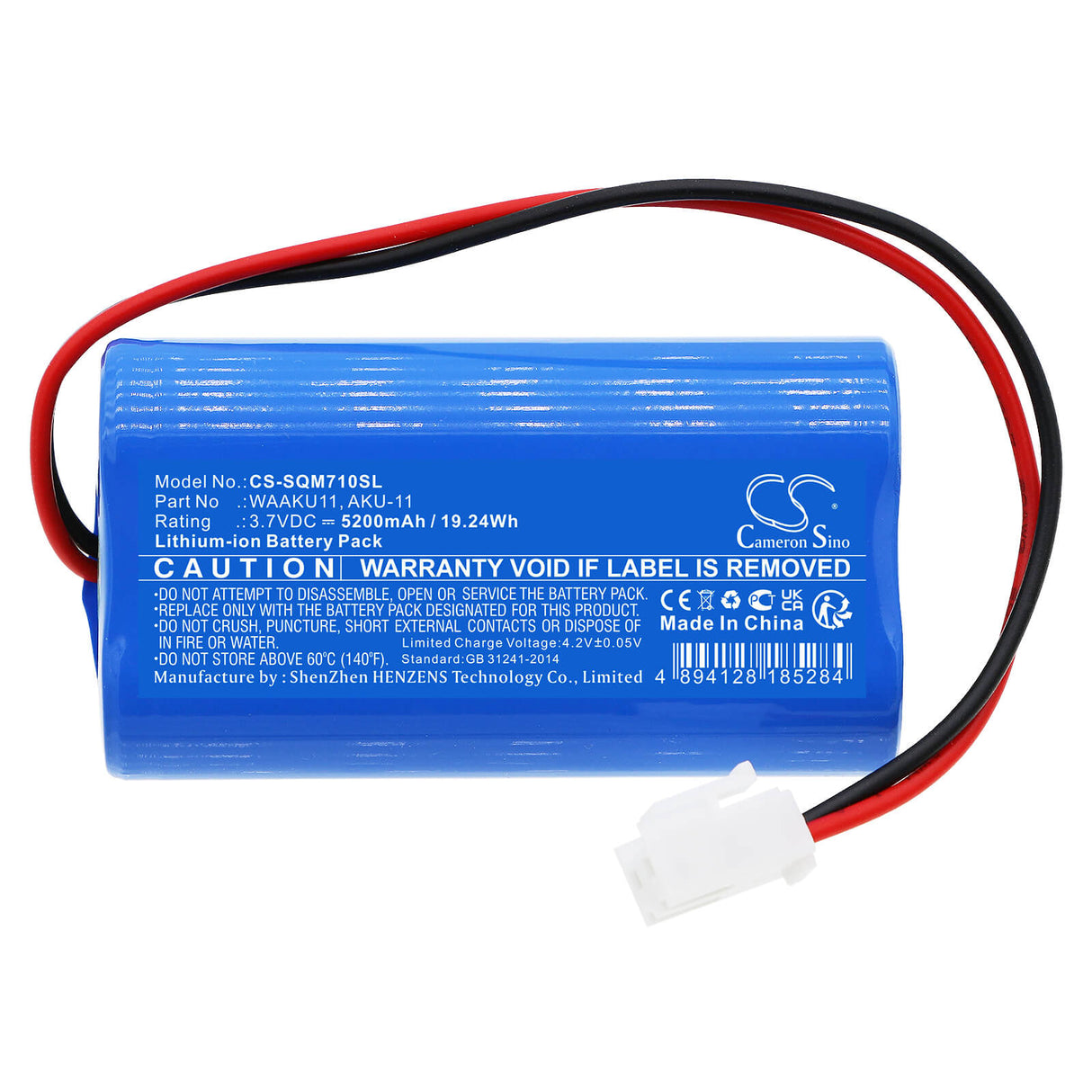 3.7v, Li-ion, 5200mah, Batterie compatible avec Sonel, Pqm-700, Pqm-702, 19.24wh Équipement, Enquête, Test Cameron Sino Technology Limited