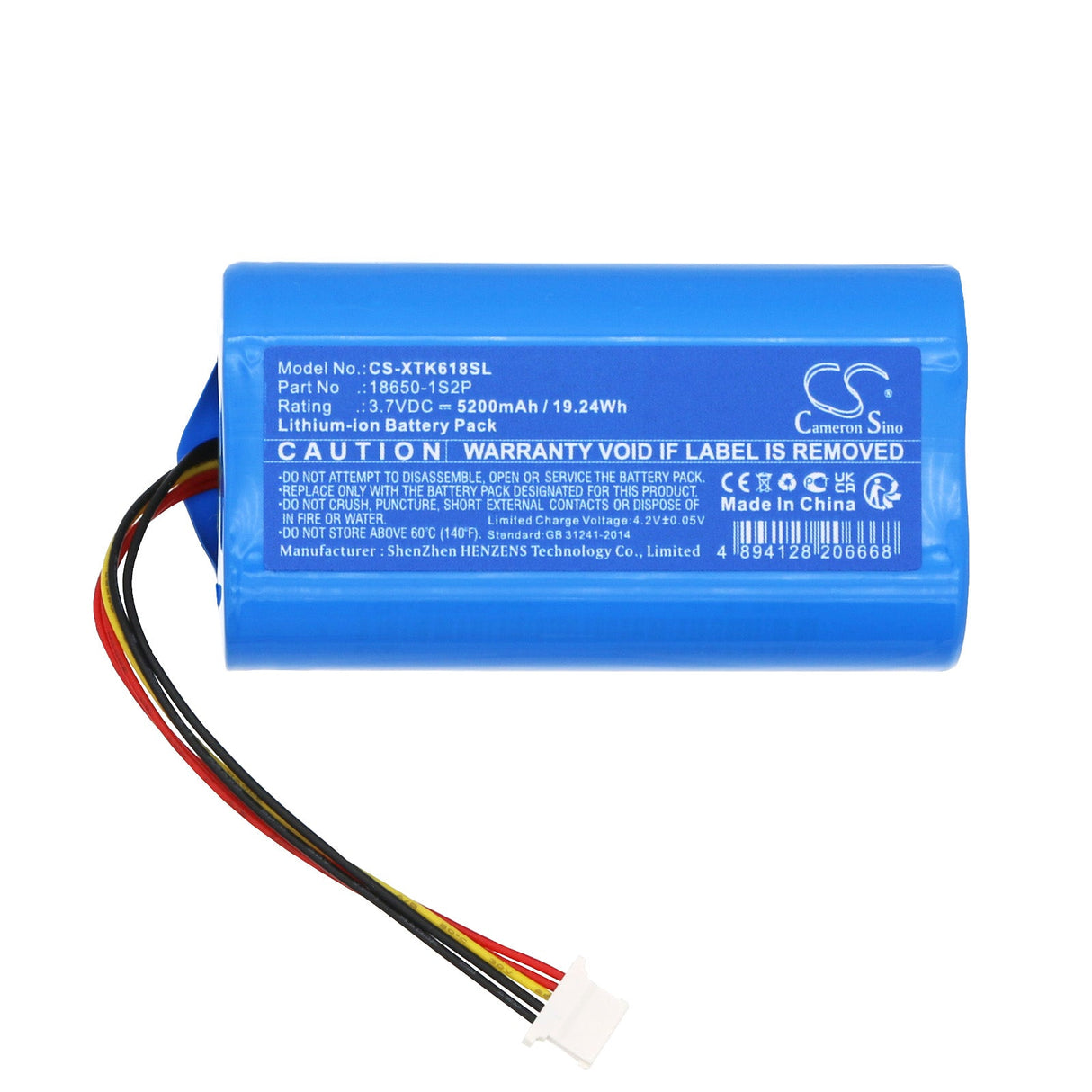 3.7V, Li-ion, 5200mAh Diagnostic Scanner Battery fits Xtool, Inplus Ik618 Automotive Key Pr, 19.24Wh Diagnostic Scanner Cameron Sino Technology Limited