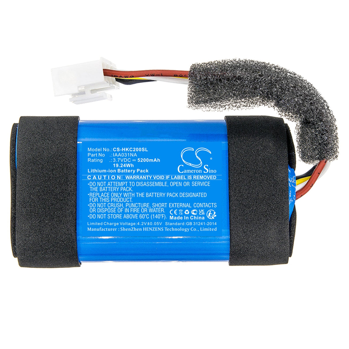 3.7V, Li-ion, 5200mAh, Speaker battery fits Harman/kardon, Citation 200, 19.24Wh Speaker Cameron Sino Technology Limited