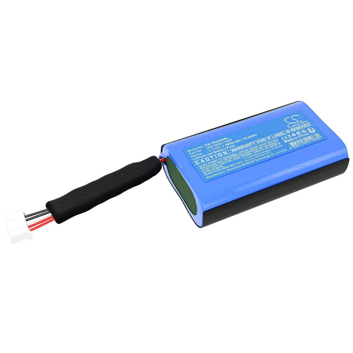 3.7V, Li-ion, 5200mAh, Batterie de haut-parleur compatible avec Teufel, Rockster Go 2, 19.24Wh Haut-parleur Cameron Sino Technology Limited