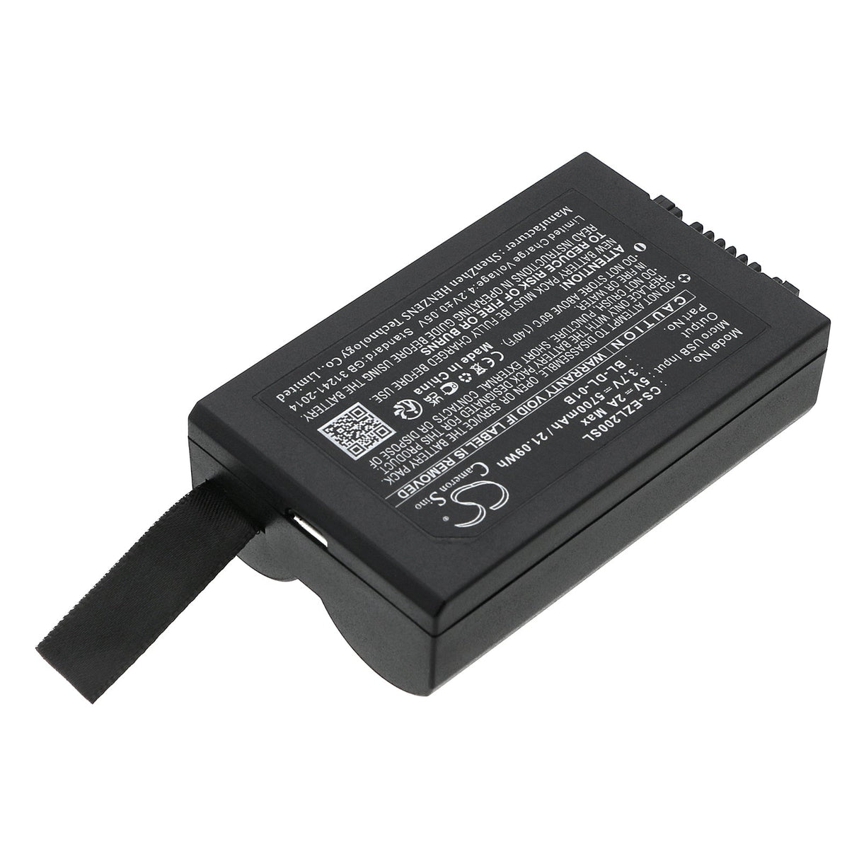 3,7v, Li-ion, 5700mah, Batterie de serrure de porte compatible avec Ezviz Dl20vs, Dl30vs, 21,09wh Serrure de porte Cameron Sino Technology Limited