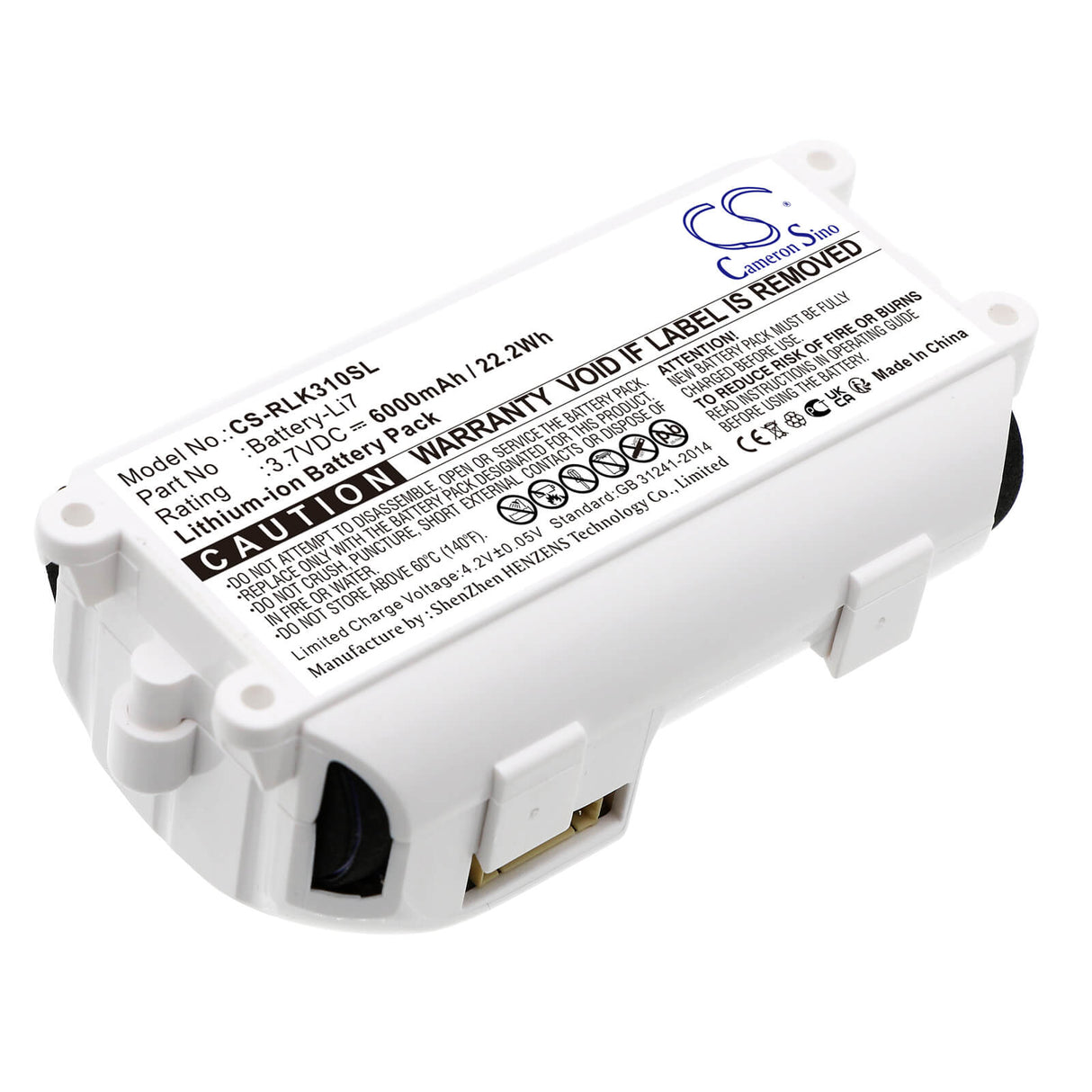 3.7v, Li-ion, 6000mah, Batterie Compatible avec Reolink, Argus 3 Pro, 22.2wh Caméra de Sécurité à Domicile Cameron Sino Technology Limited