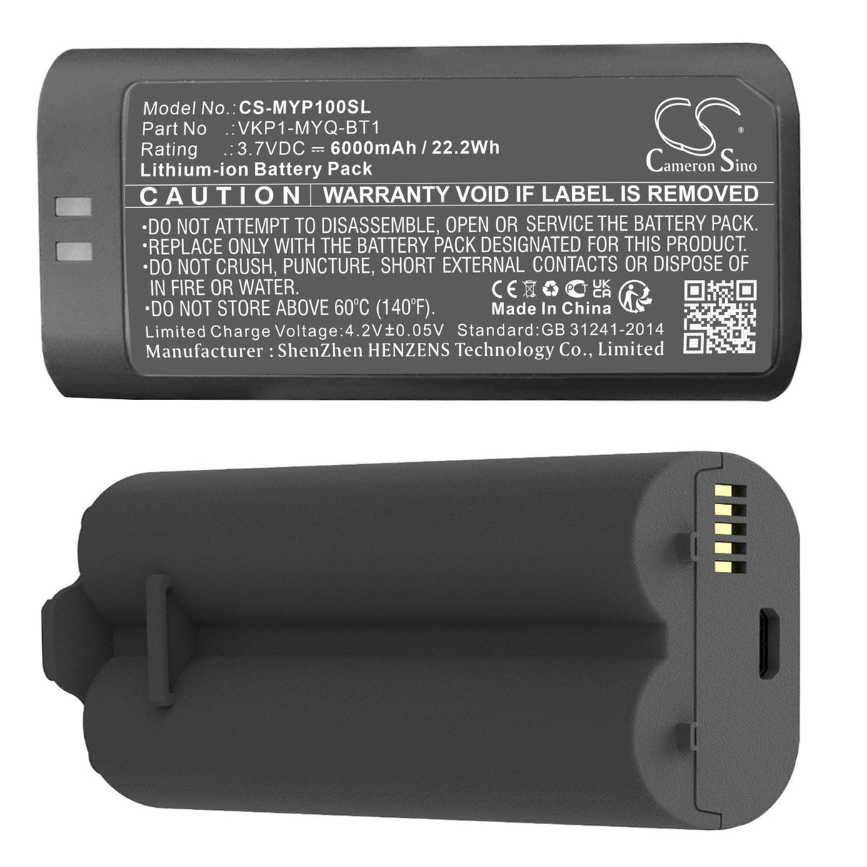 3,7V, Li-ion, 6000mAh, batterie de caméra de sécurité domestique compatible avec Myq, Liftmaster Wireless Video Keyp, Lm-vkp1-lm, 22,2Wh Caméra de sécurité domestique Cameron Sino Technology Limited