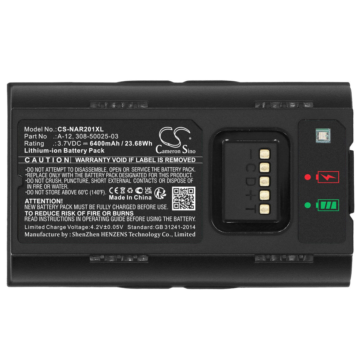 3.7v, Li-ion, 6400mah, Battery Fits Arlo, Avd2001, Essential Smart Wired Video Do, 23.68wh Home Security Camera Cameron Sino Technology Limited