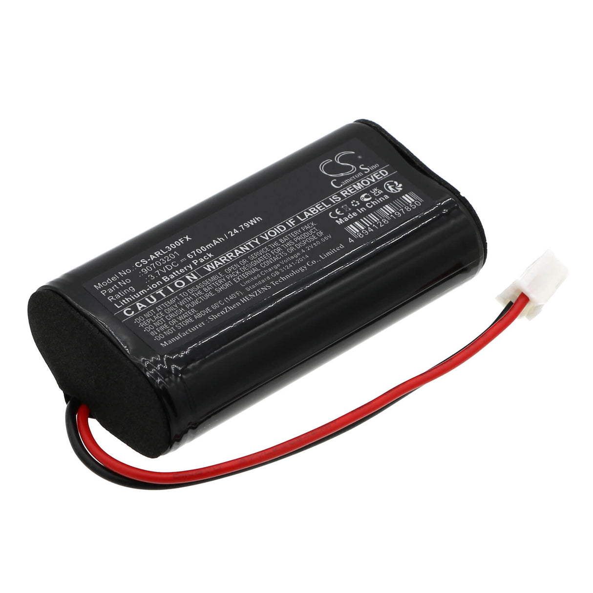 3.7V, Li-ion, 6700mAh, Batterie de lampe de poche compatible avec Adaro, 90703201, Adalit L-3000, Adalit L-3000 Power, 24.79Wh Lampe de poche Cameron Sino Technology Limited