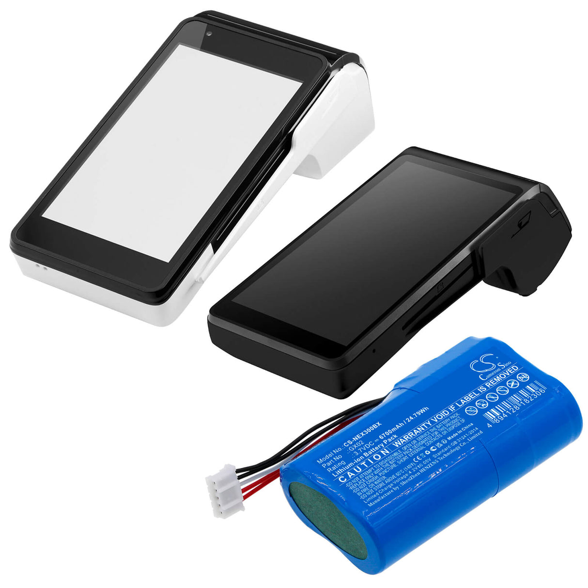 3,7V, Li-ion, 6700mAh, batterie de terminal de paiement compatible avec Nexgo, Gx02, N3, N5, 24,79Wh Terminal de paiement Cameron Sino Technology Limited