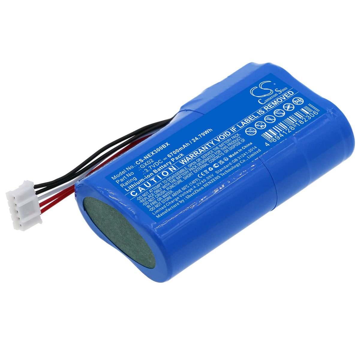 3,7V, Li-ion, 6700mAh, batterie de terminal de paiement compatible avec Nexgo, Gx02, N3, N5, 24,79Wh Terminal de paiement Cameron Sino Technology Limited