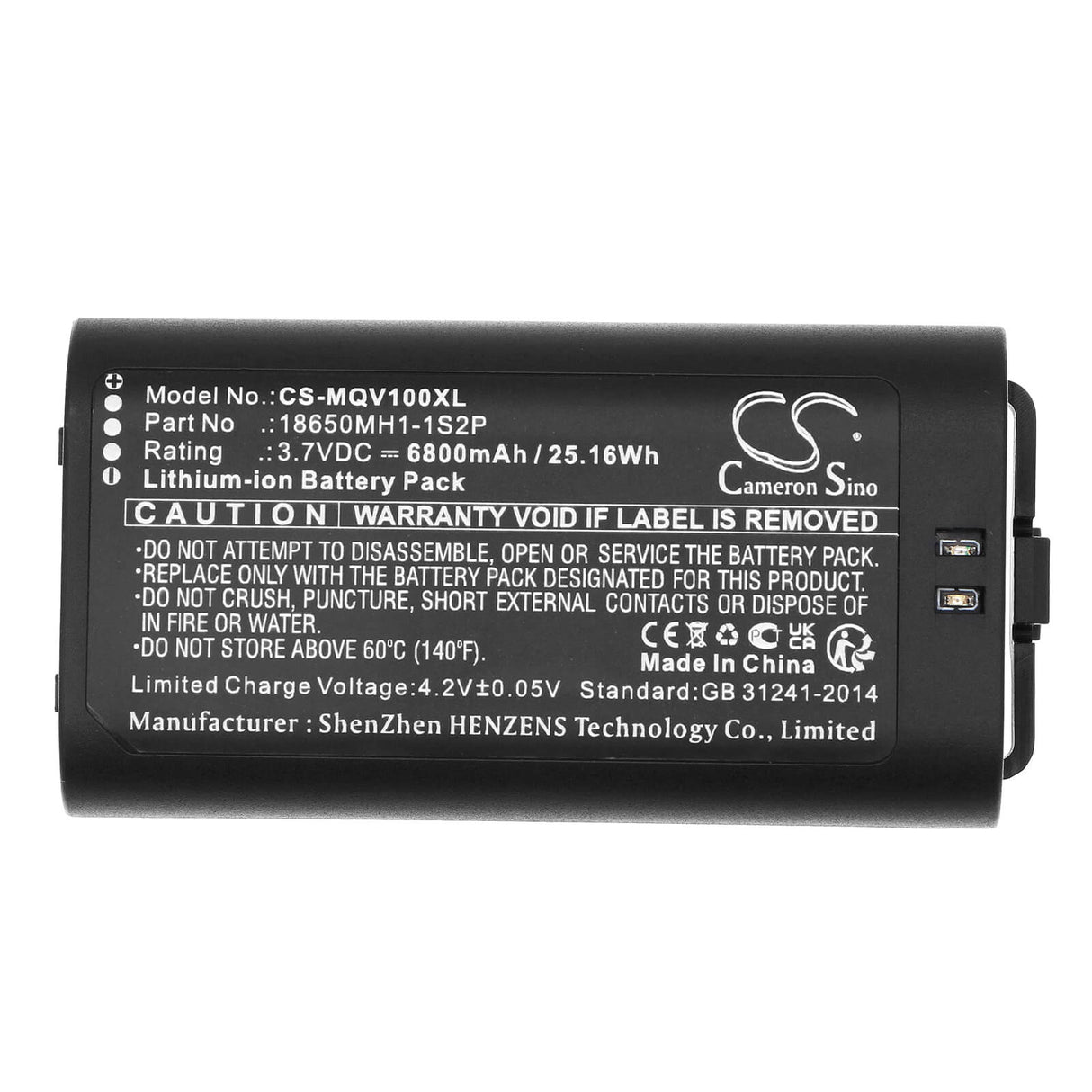 3.7V, Li-ion, 6800mAh, Alarm System battery fits Myq, Smart Garage Video Keypad, Vkp1-myq, 25.16Wh Alarm System Cameron Sino Technology Limited
