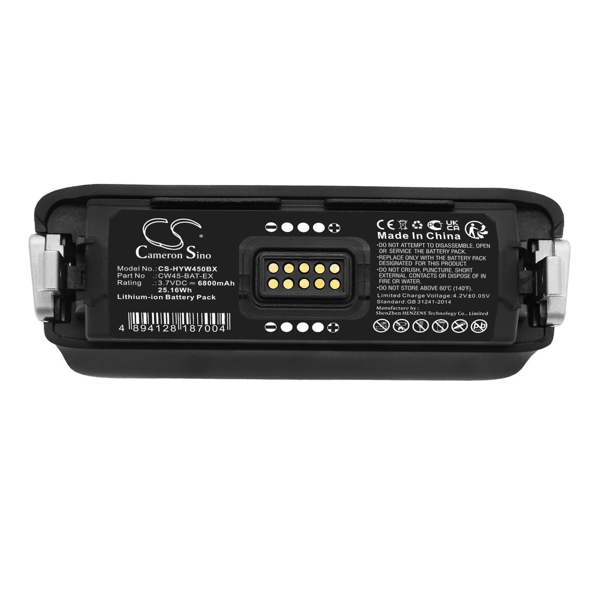 3.7v, Li-ion, 6800mah, Barcode Scanner Battery Fits Honeywell, Cw45, 25.16wh Barcode Scanner Cameron Sino Technology Limited