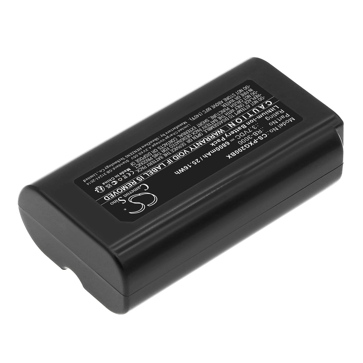 3.7v, Li-ion, 6800mah, Batterie de scanner de code-barres compatible avec Posiflex, Pg-200, 25.16wh Scanner de code-barres Cameron Sino Technology Limited