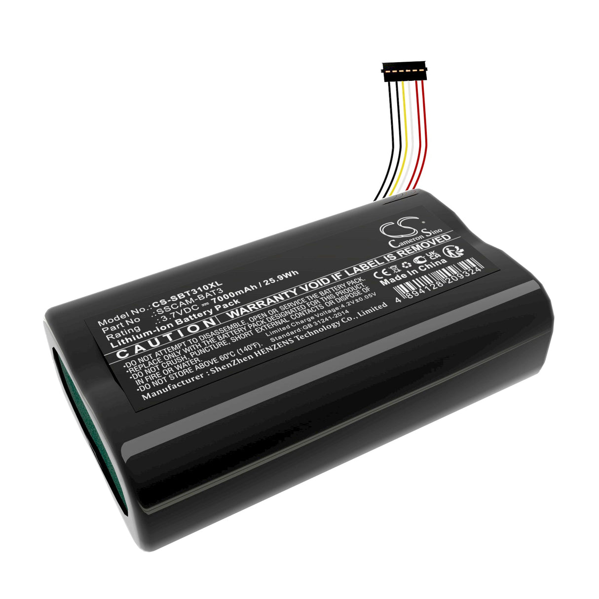 3,7V, Li-ion, 7000mAh, batterie de caméra de sécurité domestique compatible avec Simplisafe, Simplisafe, 25,9Wh Caméra de sécurité domestique Cameron Sino Technology Limited