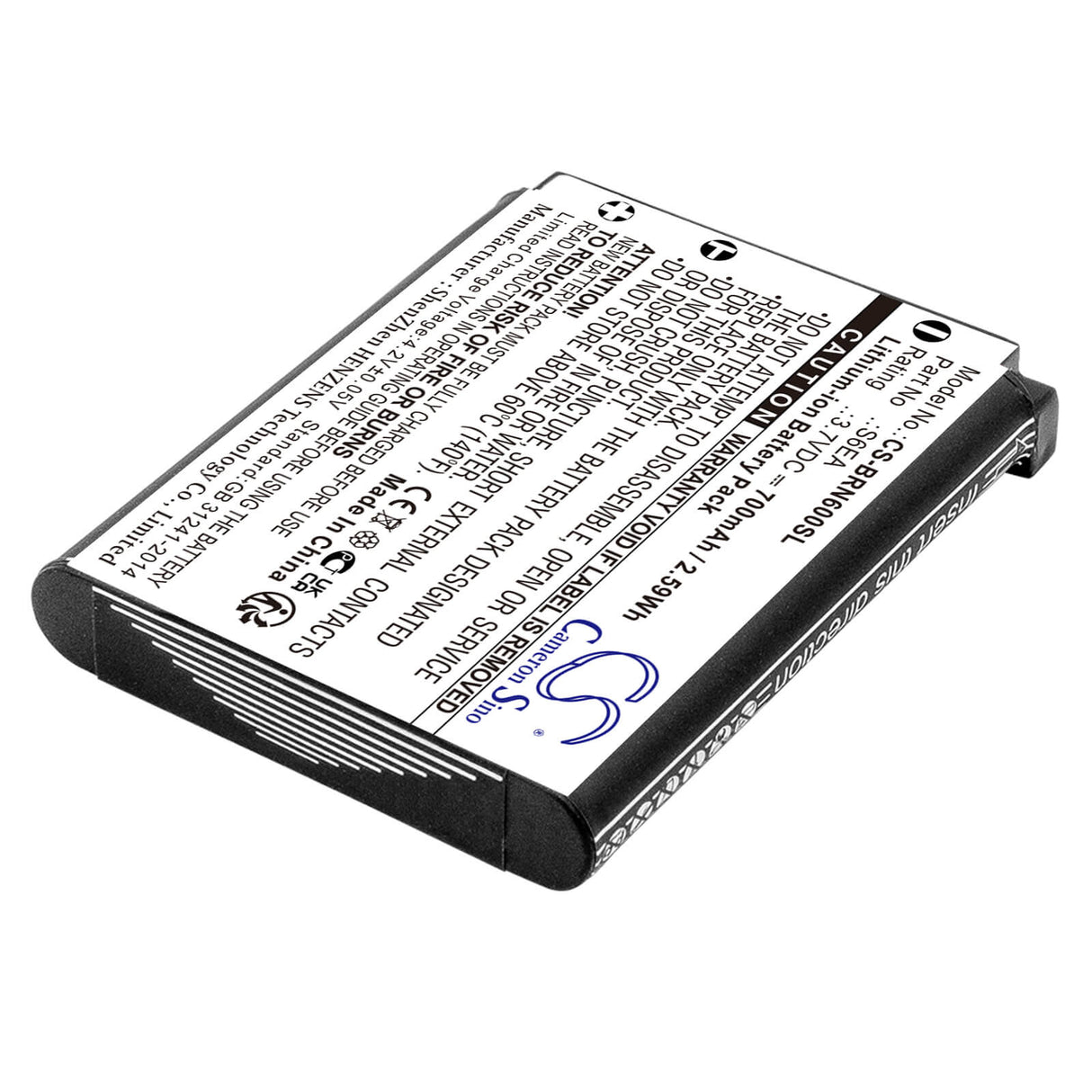 3,7V, Li-ion, 700mAh, batterie GPS compatible avec Bosch, S6ea, Nyon, Nyon Bordcomputer, 2,59Wh GPS, Navigator Cameron Sino Technology Limited