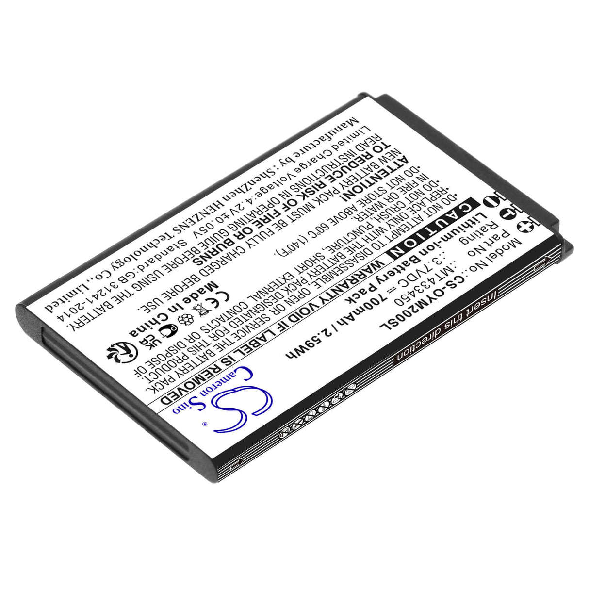 3.7V, Li-ion, 700mAh, SmartPhone battery fits Olympia, Mt433450, Classic Mini Ii, 2.59Wh Mobile, SmartPhone Cameron Sino Technology Limited (Smartphone)