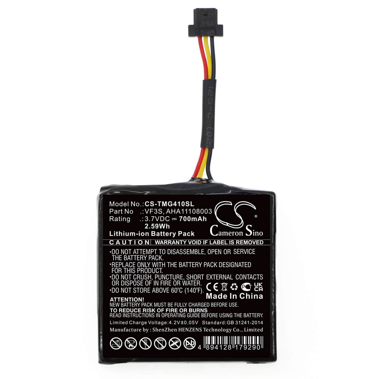 3,7V, Li-ion, 700mAh, batterie GPS compatible avec Tomtom, Aha11108003, Star 40, Star 40 Euro, 2,59Wh GPS, Navigator Cameron Sino Technology Limited