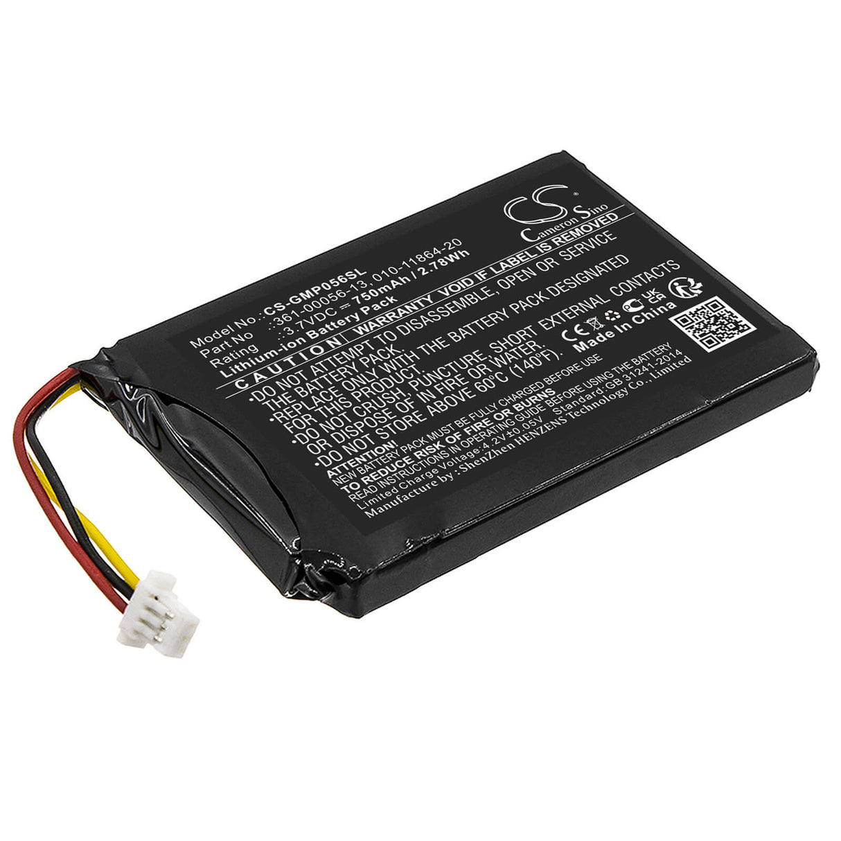 3.7V, Li-ion, 750mAh, Dog Collar battery fits Garmin, 010-11864-20, Sport Pro Handheld Transmitter, 2.78Wh Dog Collar Cameron Sino Technology Limited