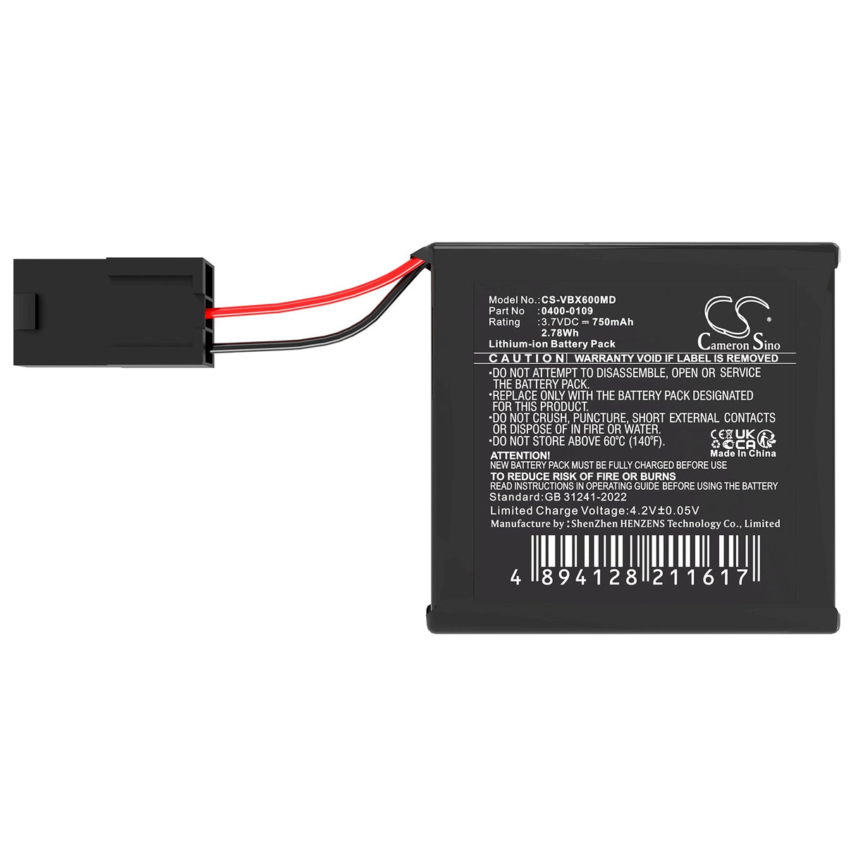 3.7V, Li-ion, 750mAh, Medical battery fits Verathon, Bladderscan Probe Bvi 6000, Bladerscan Bvi 6x00, 2.78Wh Medical Cameron Sino Technology Limited (Medical)