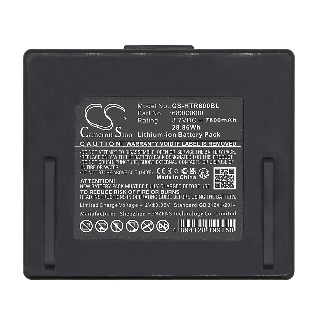 3.7V, Li-ion, 7800mAh, Crane Remote Battery fits Hetronic, Nova Xxl, 28.86Wh Crane Remote Control Cameron Sino Technology Limited