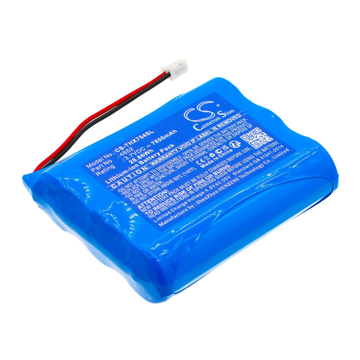 3.7v, Li-ion, 7800mah, Batterie de caméra de sécurité compatible avec Technaxx, 4648, Sender Tx-75, 28.86wh Caméra de sécurité domestique Cameron Sino Technology Limited