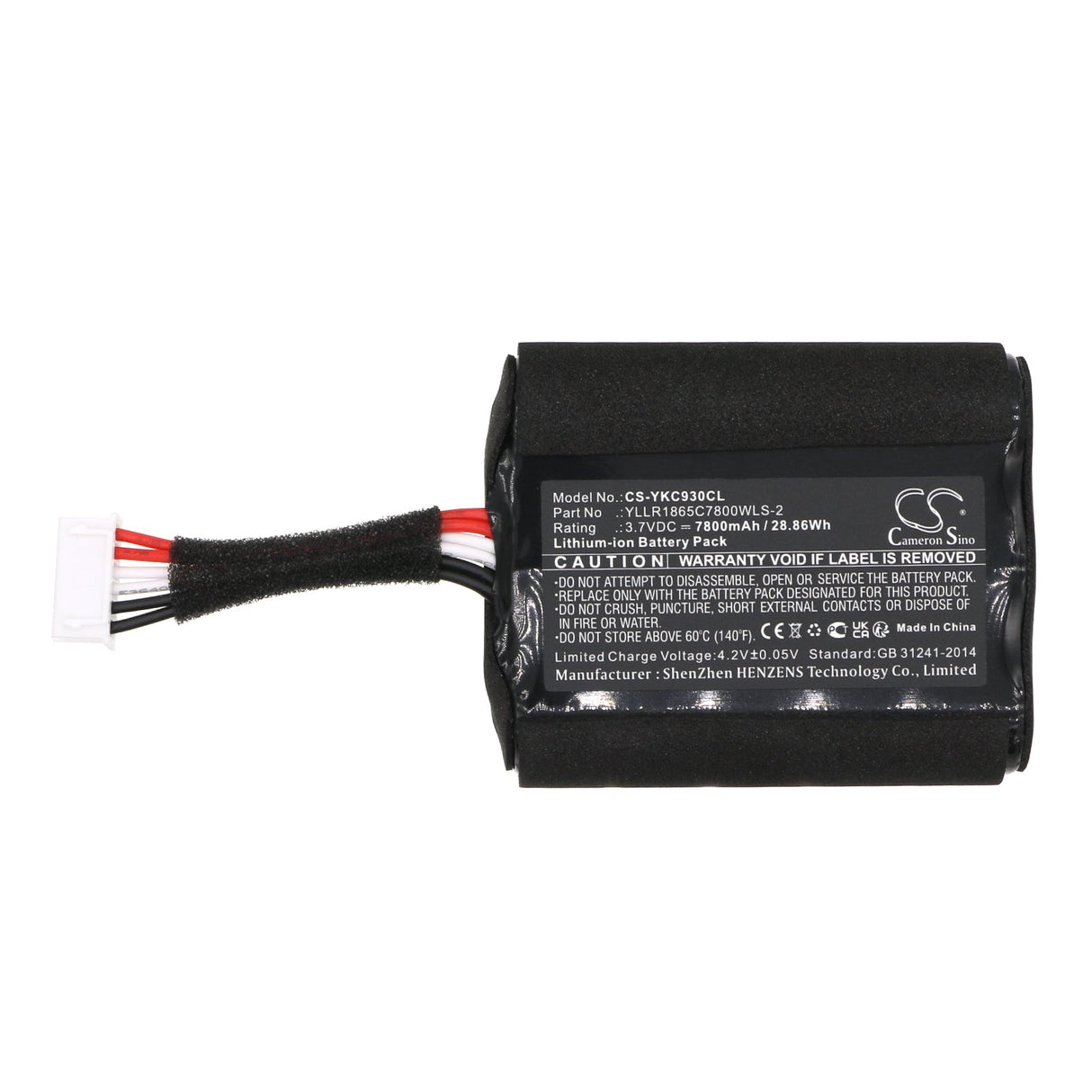 3.7V, Li-ion, 7800mAh, Batterie de communication et de conférence compatible avec Yealink, Yllr1865c7800wls-2, Cp930w, 28.86Wh Communication & Conférence Cameron Sino Technology Limited