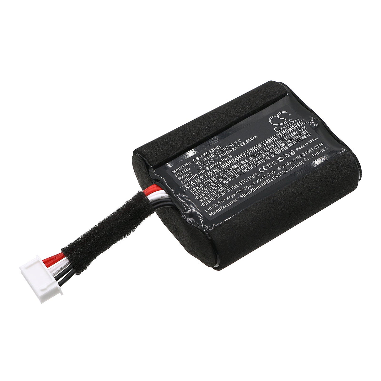 3.7V, Li-ion, 7800mAh, Batterie de communication et de conférence compatible avec Yealink, Yllr1865c7800wls-2, Cp930w, 28.86Wh Communication & Conférence Cameron Sino Technology Limited