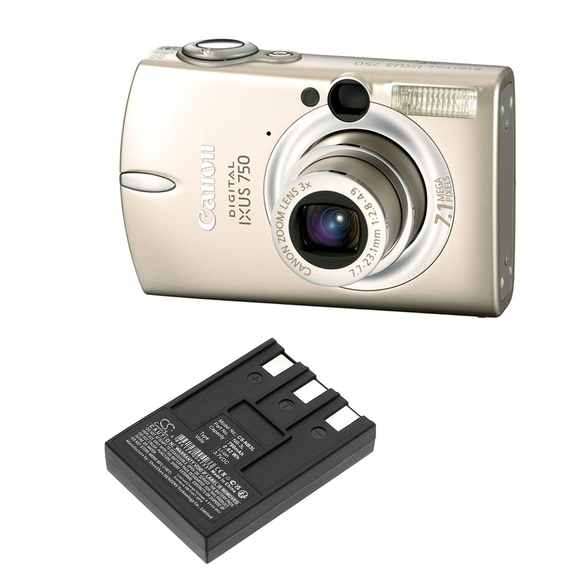 3.7V, Li-ion, 790mAh, Camera battery fits Canon, Nb-3l, Digital 30, Digital Ixus 700, 2.923Wh Camera Cameron Sino Technology Limited (Camera)