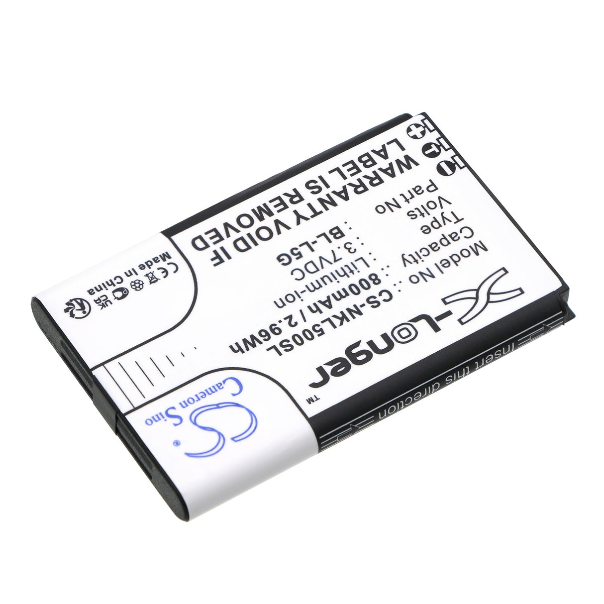 3.7V, Li-ion, 800mAh, SmartPhone battery fits Nokia, Bl-l5g, 105 4g (2021), 2.96Wh Mobile, SmartPhone Cameron Sino Technology Limited (Smartphone)
