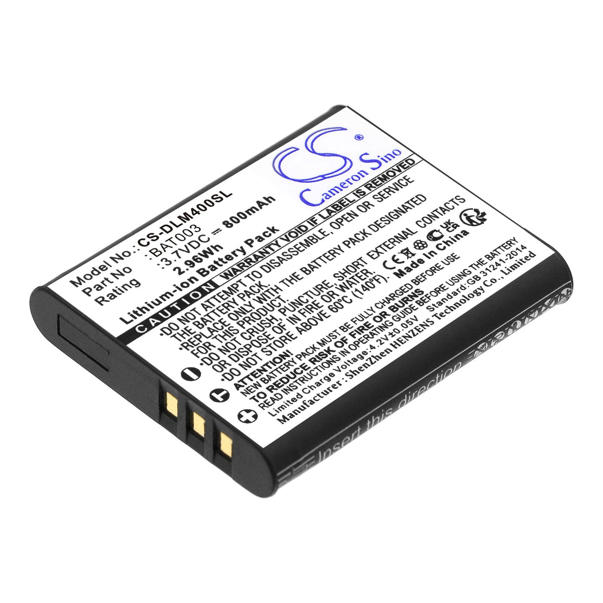 3.7v, Li-ion, 800mah, Batterie Paintball Compatible avec DLX Luxe Idol, Tm40, 2.96wh Pistolet Paintball Cameron Sino Technology Limited