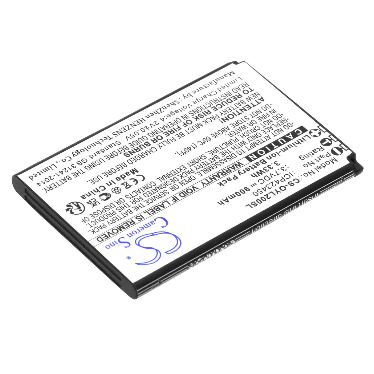 3.7V, Li-ion, 900mAh, SmartPhone battery fits Olympia, Icp423450, 2218, Happy Ii, 3.33Wh Mobile, SmartPhone Cameron Sino Technology Limited (Smartphone)