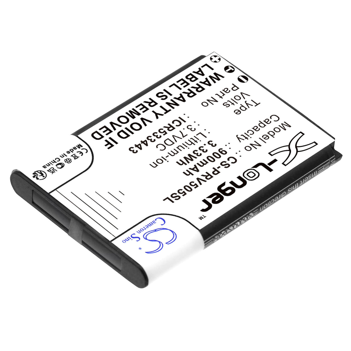3.7v, Li-ion, 900mah, Batterie compatible avec Prestigio, Pcdvrr505, Roadrunner 505, 3.33wh Dashcam Cameron Sino Technology Limited