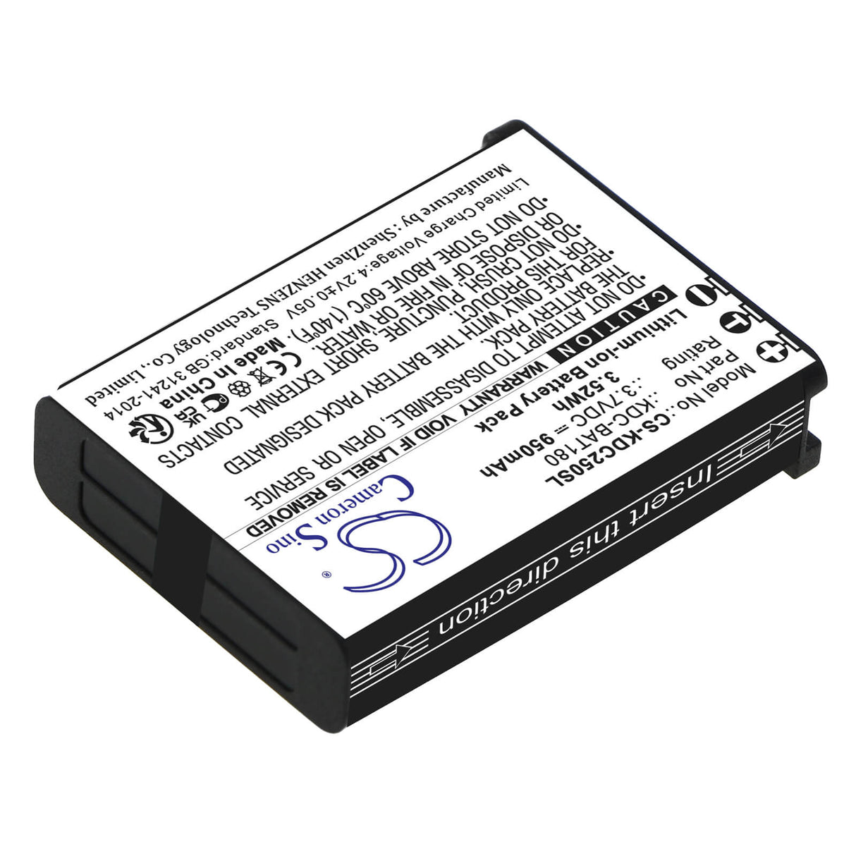 3.7v, Li-ion, 950mah, Barcode Scanner Battery Fits Koamtac, Kdc-250, Kdc-300, 3.52wh Barcode Scanner Cameron Sino Technology Limited