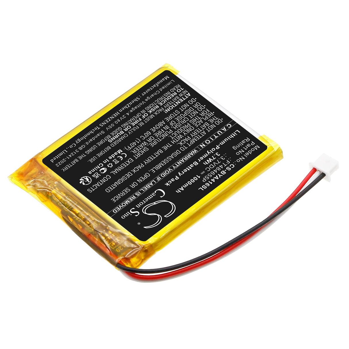 3.7V, Li-Polymer, 1000mAh, BabyPhone battery fits Babymoov, A014416, A014422, 3.70Wh BabyPhone Cameron Sino Technology Limited