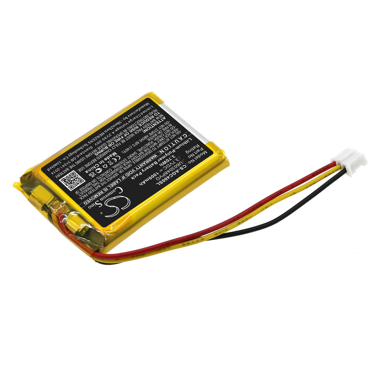3,7V, Li-Polymer, 1000mAh, batterie de console de jeu compatible avec Astro, U603048pvg, C40 Tr Wireless Controller, Gaming C40 Tr Wireless Control, 3,70Wh Console de jeu Cameron Sino Technology Limited