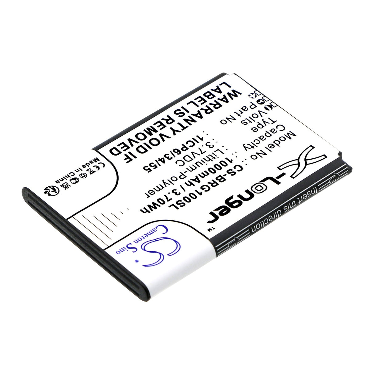 3,7V, Li-Polymer, 1000mAh, batterie de smartphone compatible avec Brondi, 1icp6/34/55, Amico Gentile, 3,7Wh Mobile, SmartPhone Cameron Sino Technology Limited (Smartphone)
