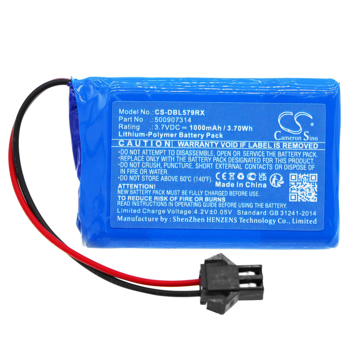 3,7V, Li-Polymer, 1000mAh, Batterie de voitures compatible avec Jamara, Double Eagle, Carson, 500907314, 3,7Wh Voitures Cameron Sino Technology Limited