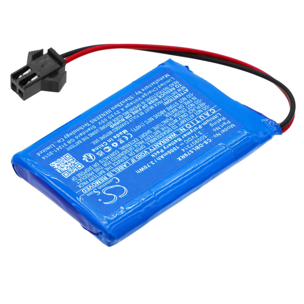 3,7V, Li-Polymer, 1000mAh, Batterie de voitures compatible avec Jamara, Double Eagle, Carson, 500907314, 3,7Wh Voitures Cameron Sino Technology Limited