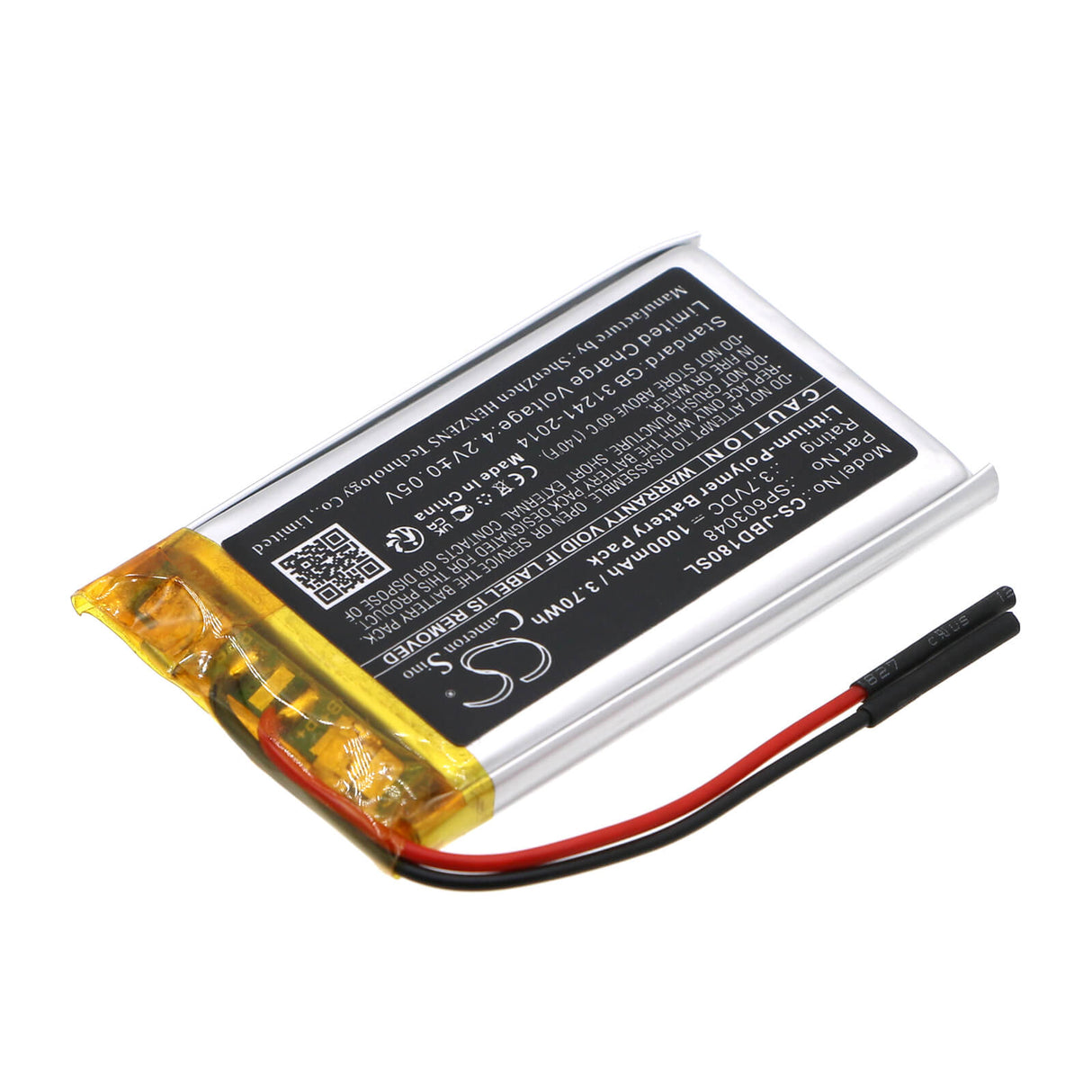 3.7V, Li-Polymer, 1000mAh, Batterie de haut-parleur compatible avec Jbl, Sd-18, Sd-21, 3.70Wh Haut-parleur Cameron Sino Technology Limited