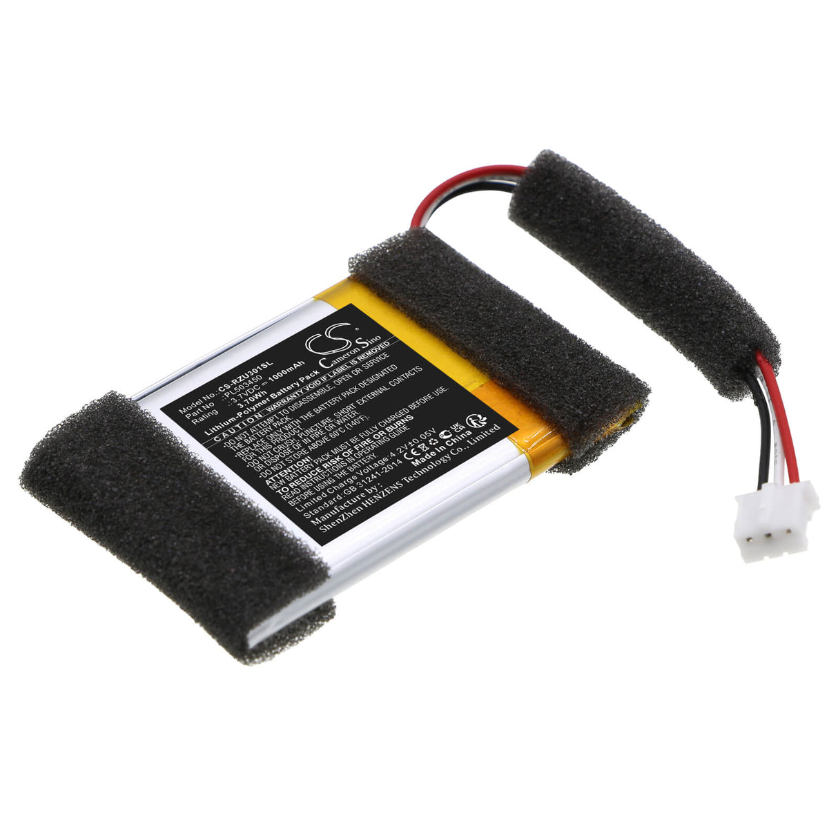 3.7V, Li-Polymer, 1000mAh, Headset battery fits Razer, Pl503450, Nari Ultimate, Rz04-02670100-r, 3.7Wh Wireless Headset Cameron Sino Technology Limited