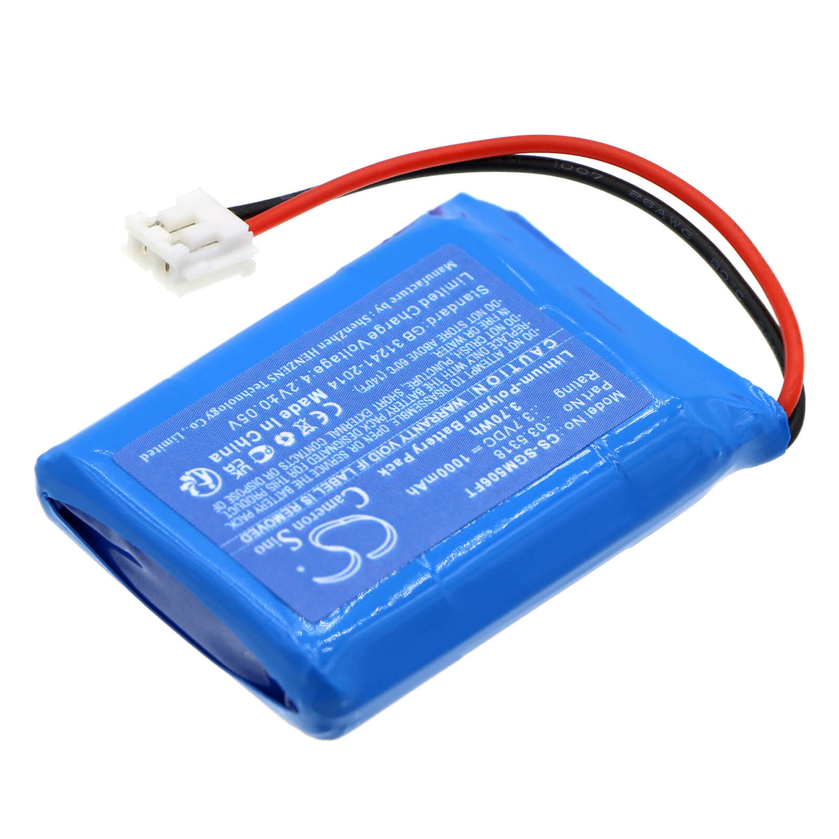 3,7V, Li-Polymère, 1000mAh, Batterie de lampe de poche compatible avec Scangrip, 3.5318, 3.506, Miniform Cob Led, 3,70Wh Lampe de poche Cameron Sino Technology Limited