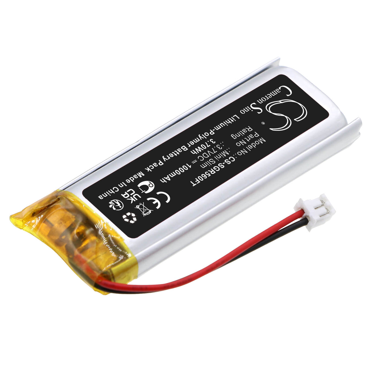 3,7V, Li-Polymer, 1000mAh, batterie de lampe de poche compatible avec Scangrip, 3.5387, 3.561, Mini Slim, 3.70Wh Lampe de poche Cameron Sino Technology Limited