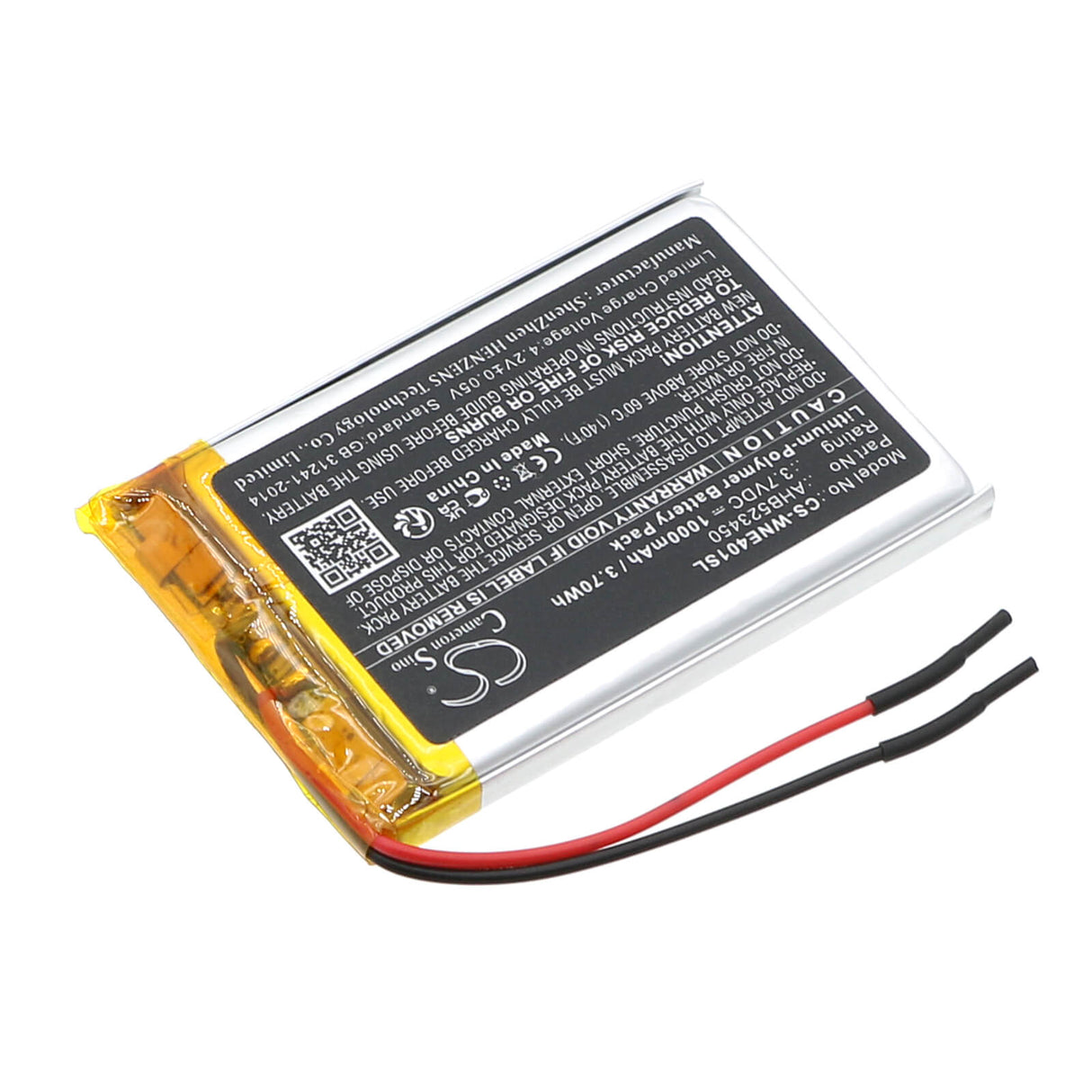 3,7V, Li-Polymère, 1000mAh, batterie GPS compatible avec Weenect, Ahb523450, Silber We401, 3,7Wh GPS, Navigator Cameron Sino Technology Limited