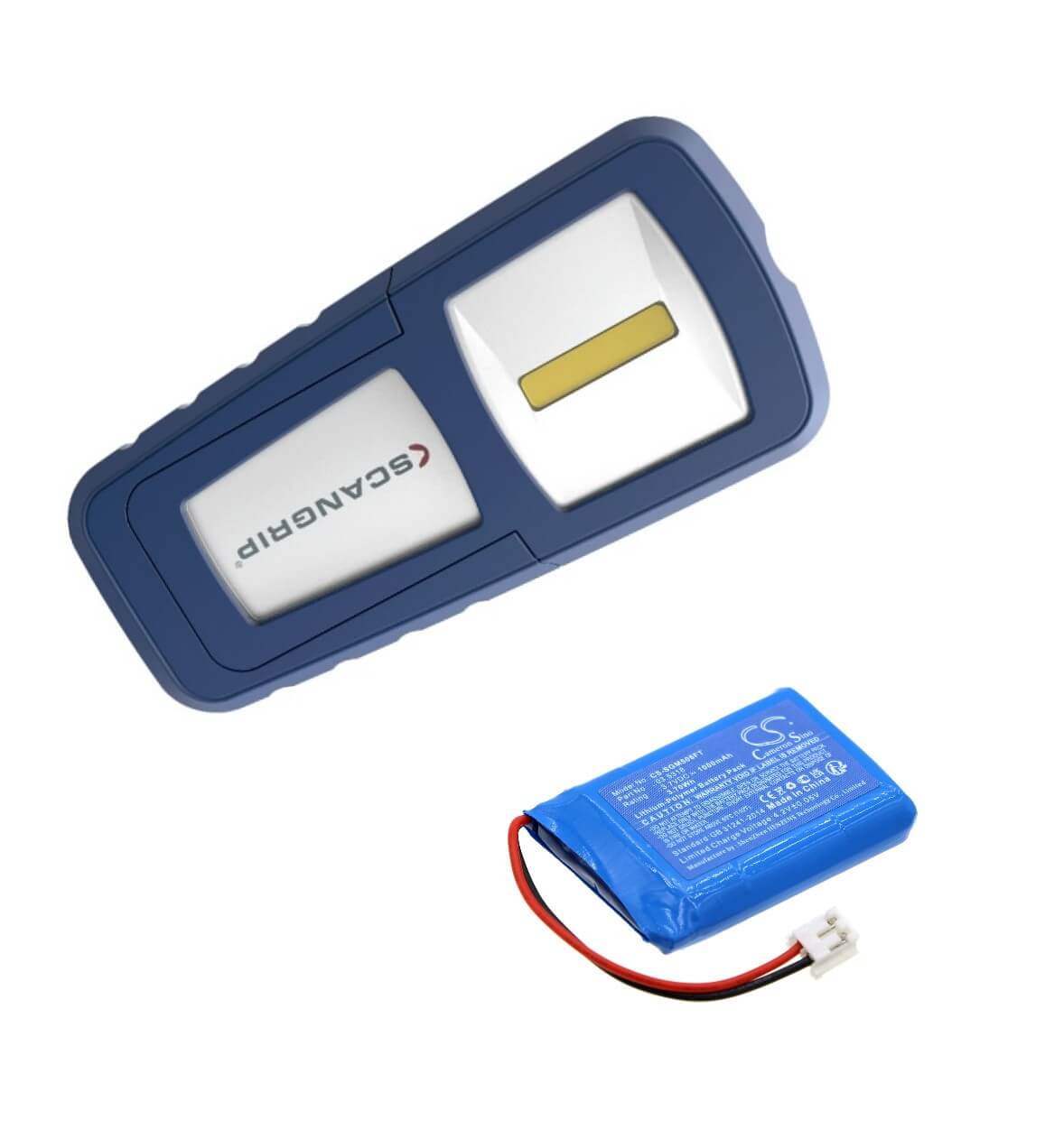 3,7V, Li-Polymère, 1000mAh, Batterie de lampe de poche compatible avec Scangrip, 3.5318, 3.506, Miniform Cob Led, 3,70Wh Lampe de poche Cameron Sino Technology Limited